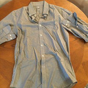 Uniqlo gingham microcheck grey button down small